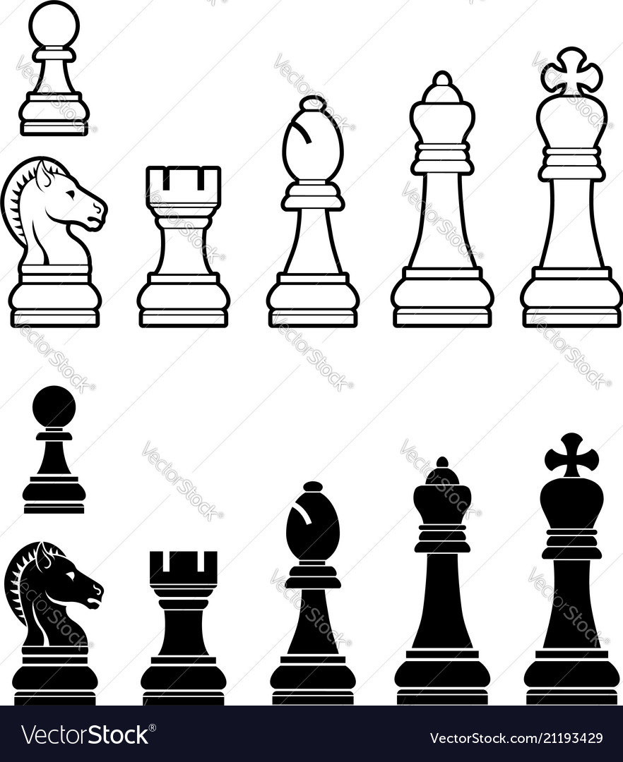 Chess pieces set Royalty Free Vector Image - VectorStock