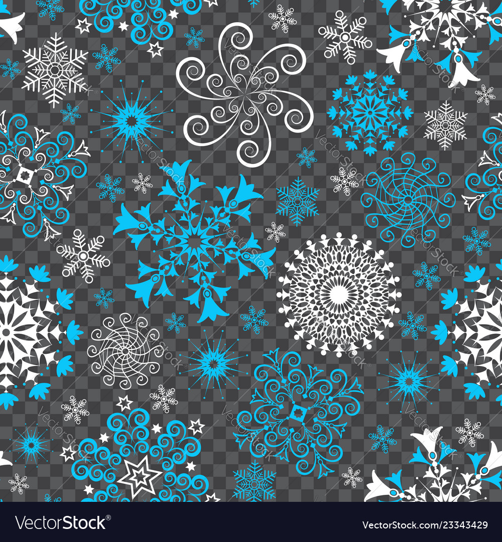 Christmas seamless pattern with white and blue