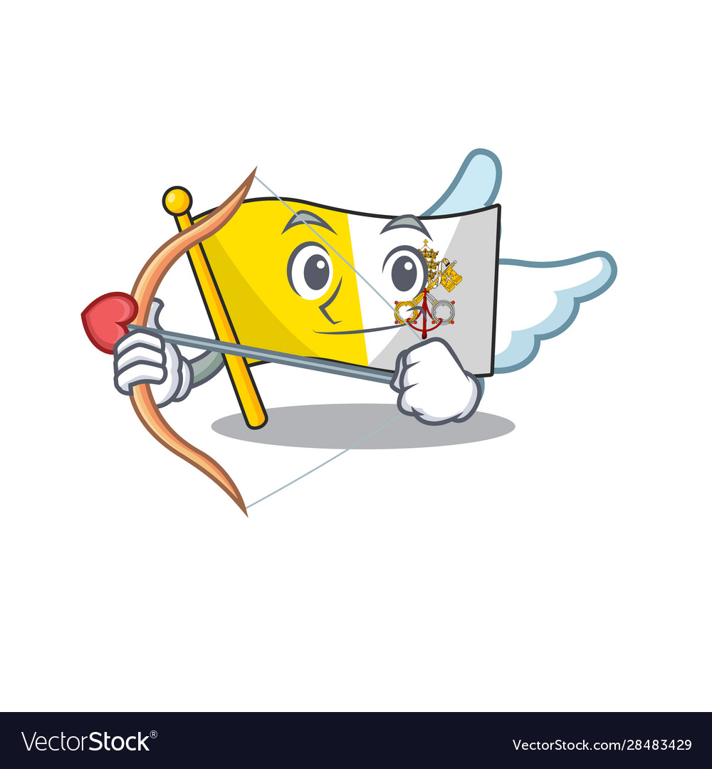 Cute flag vatican city scroll cupid cartoon