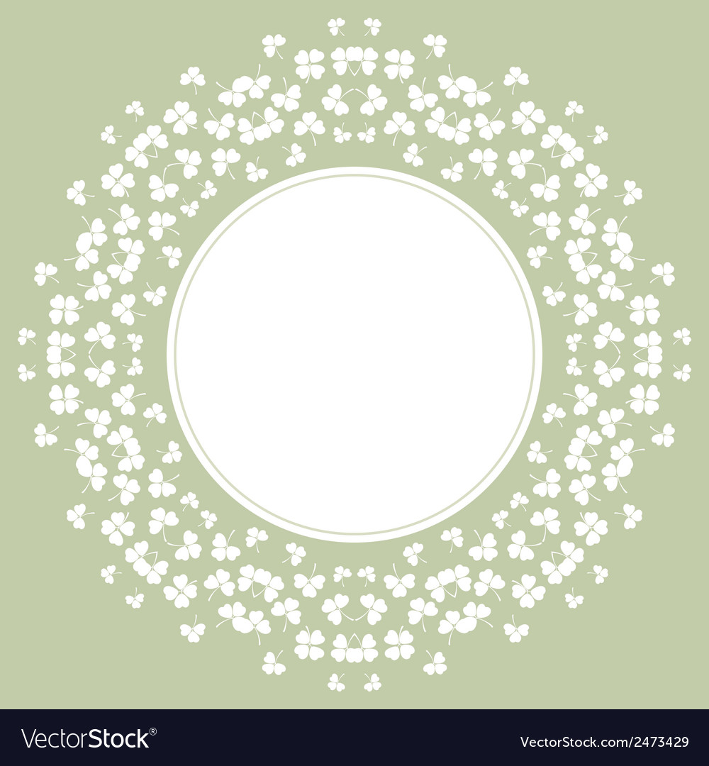 Flower background with clover and place for text