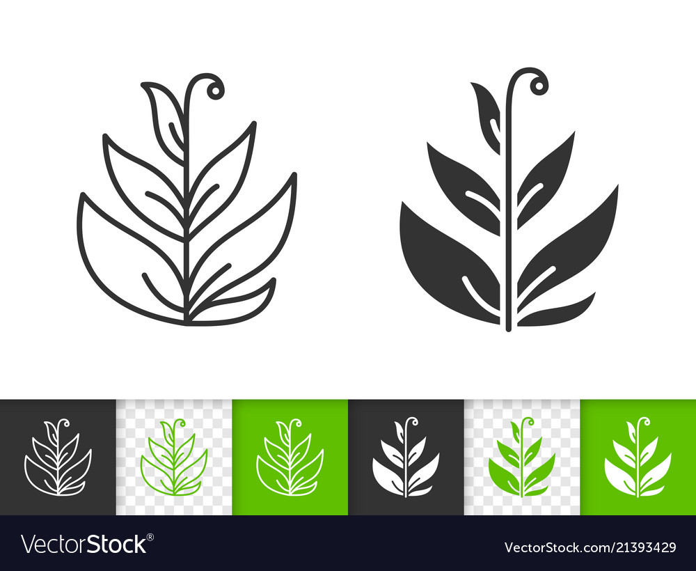 Grass simple black line icon Royalty Free Vector Image