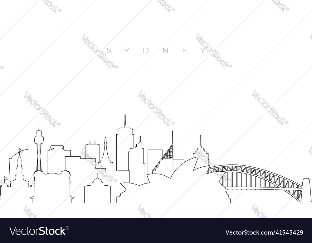 Outline sydney skyline trendy template Royalty Free Vector