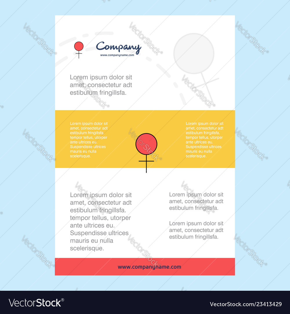 Template layout for female company profile annual