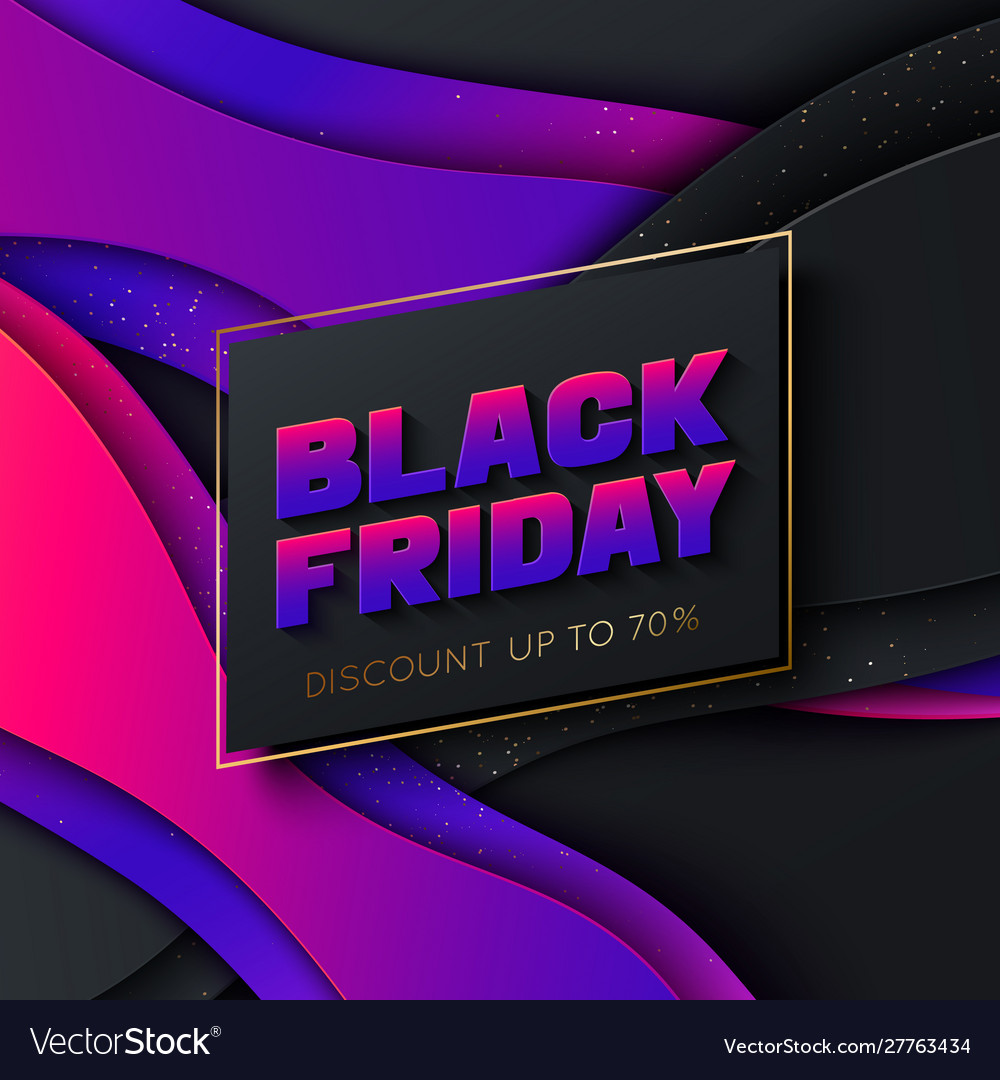 Black friday colorful poster template paper style