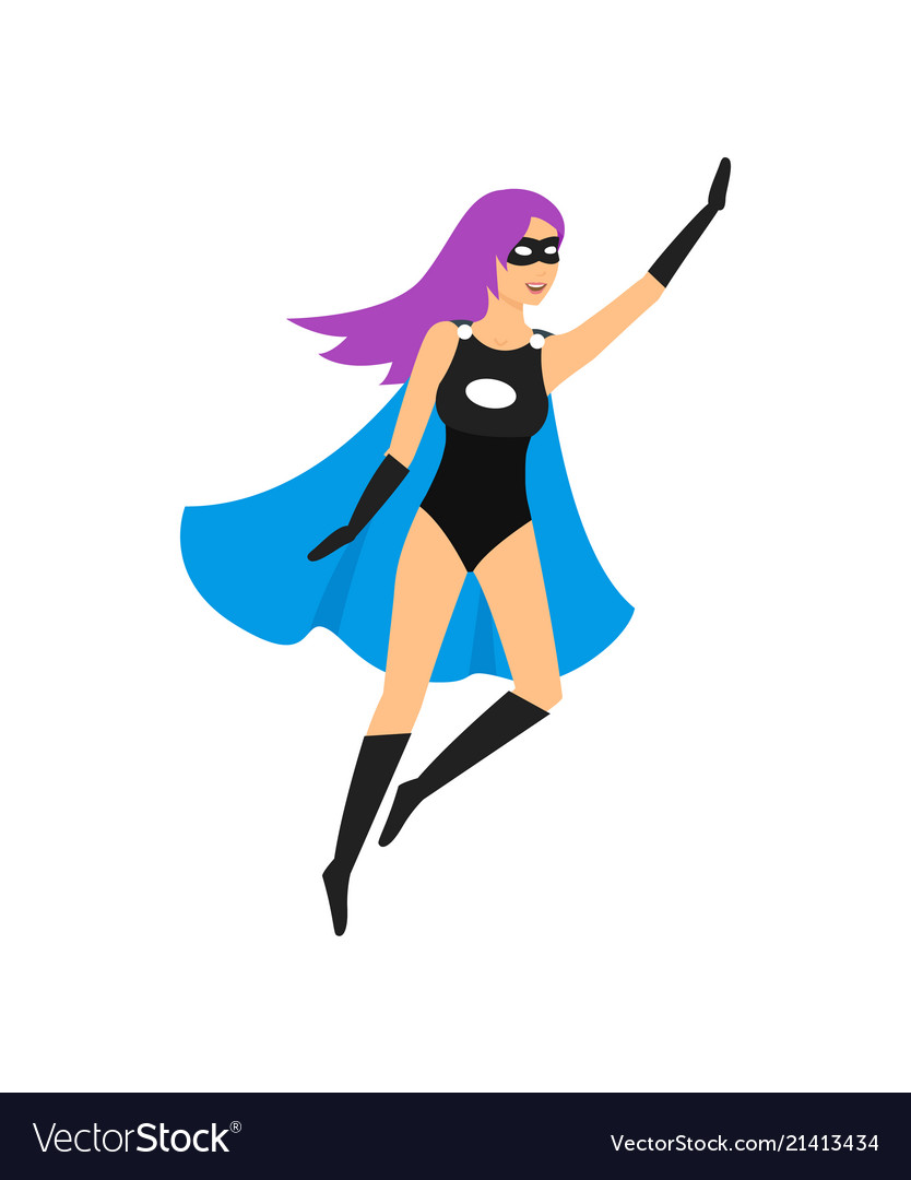 Cartoon female superhero character Royalty Free Vector Image