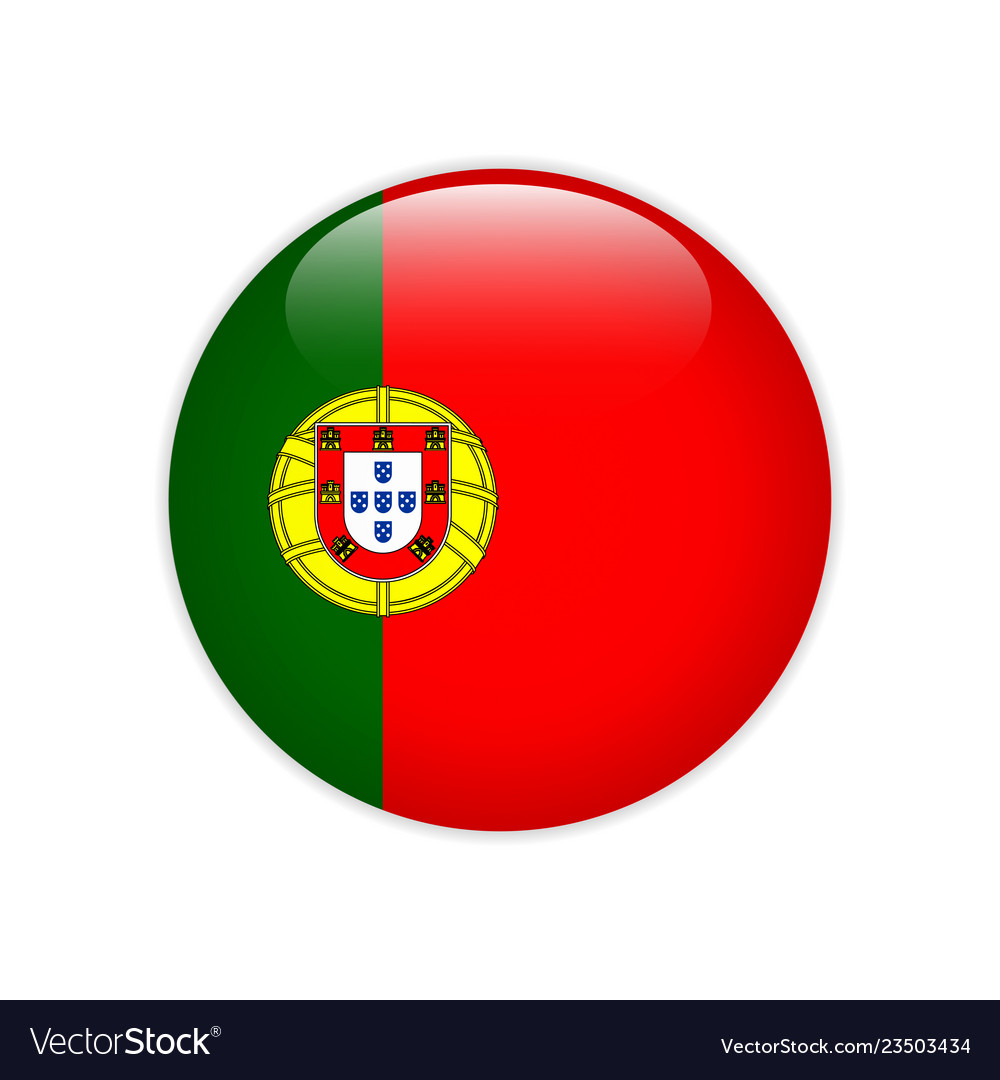 Download Portugal flag on button Royalty Free Vector Image
