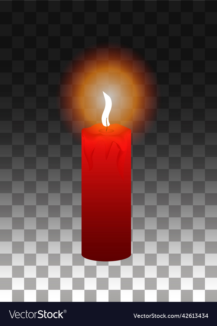 Red burning candle eps 10 Royalty Free Vector Image
