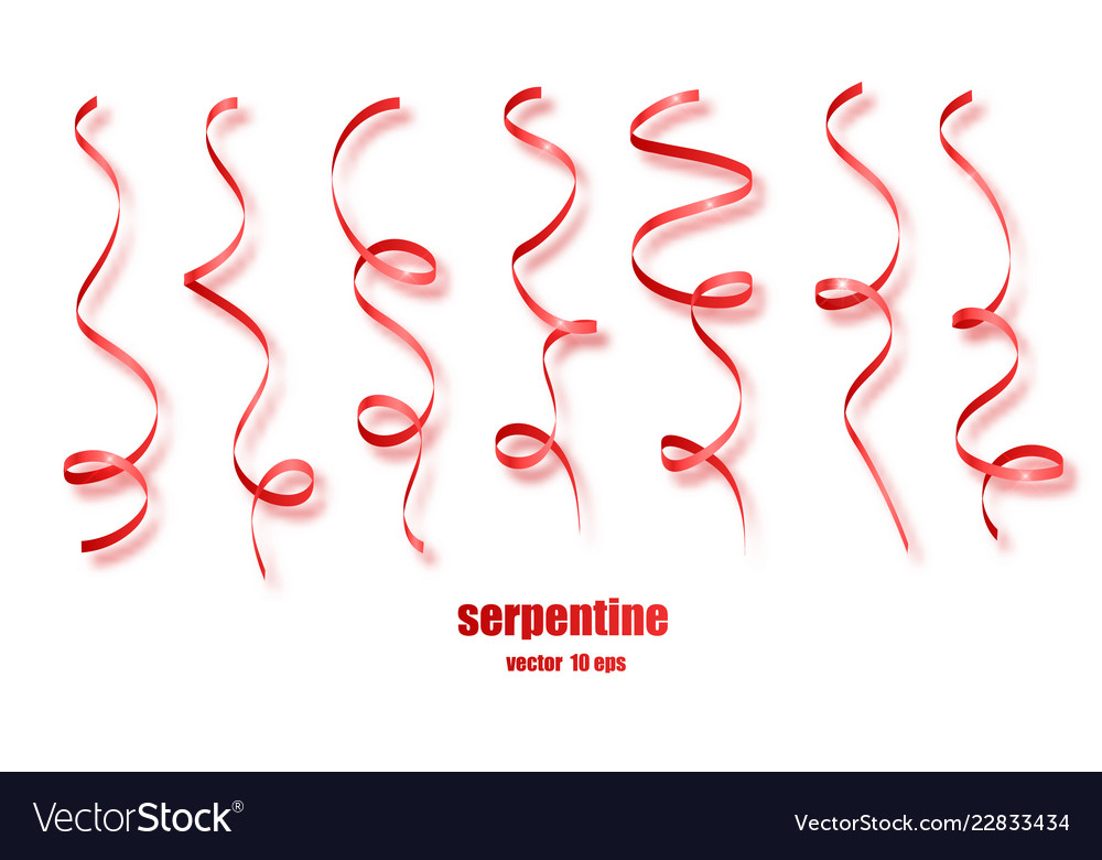red curly ribbon serpentine
