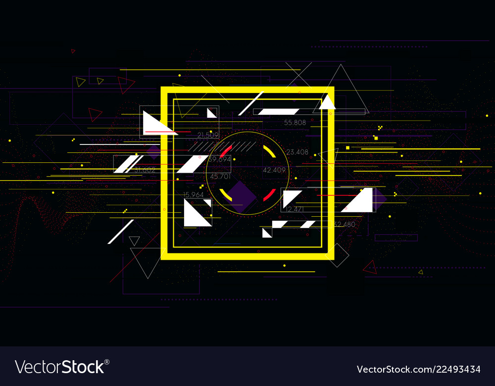 Tech Futuristic Abstract Colorful Square Sci Fi Vector Image
