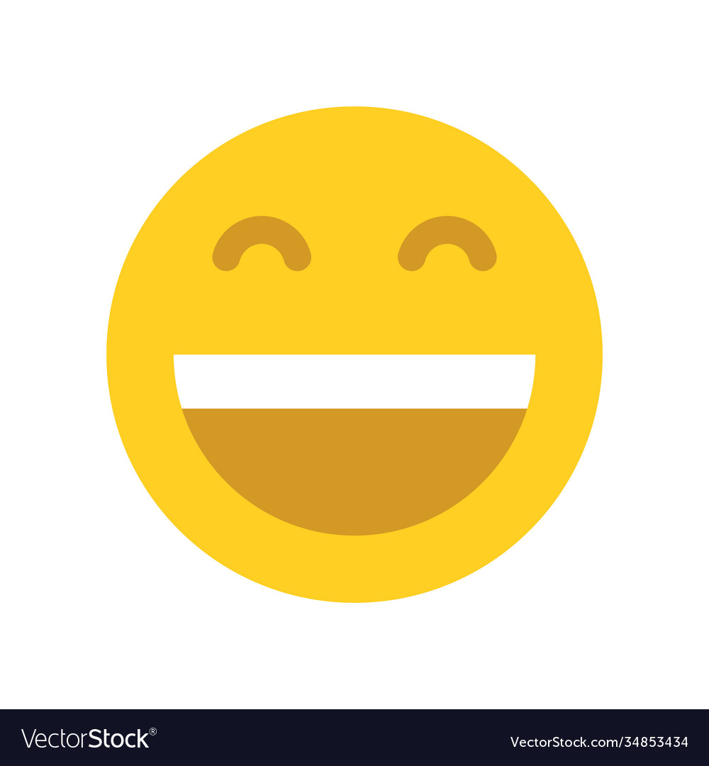 Yellow happy face emoji Royalty Free Vector Image