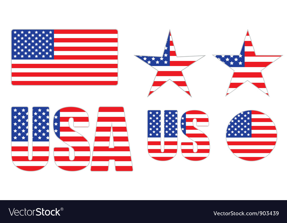 Badges made of united states flag Royalty Free Vector Image