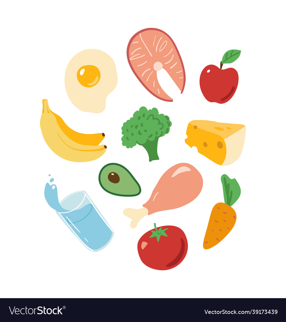 Concept Of Healthy Food Products Royalty Free Vector Image