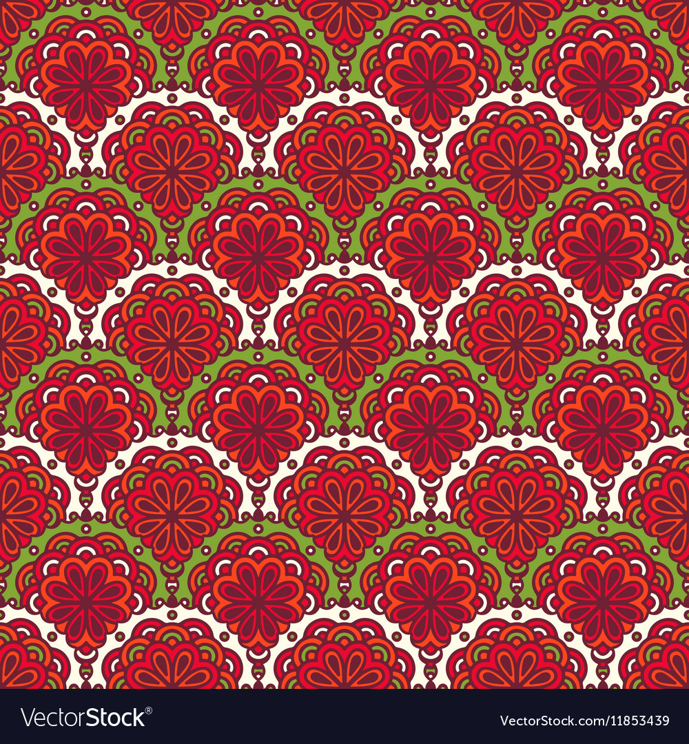 Ethnic floral seamless pattern