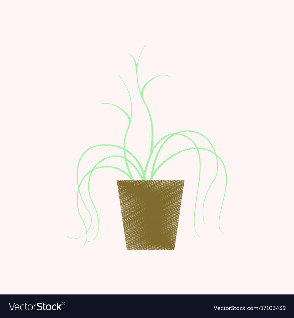 Flat shading style icon plant in a pot