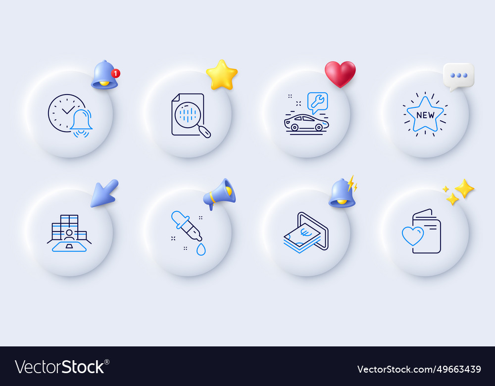 Inventory cash and love document line icons