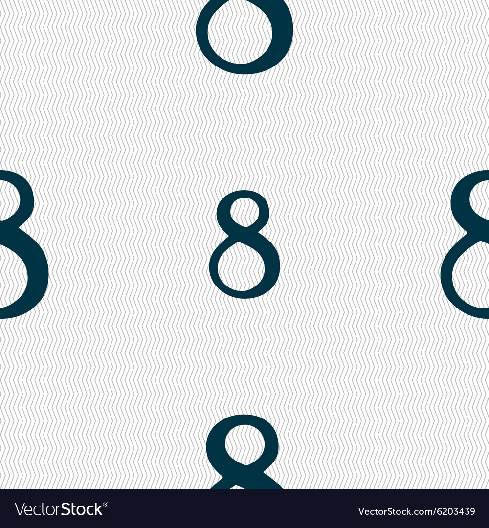 Number eight icon sign seamless abstract