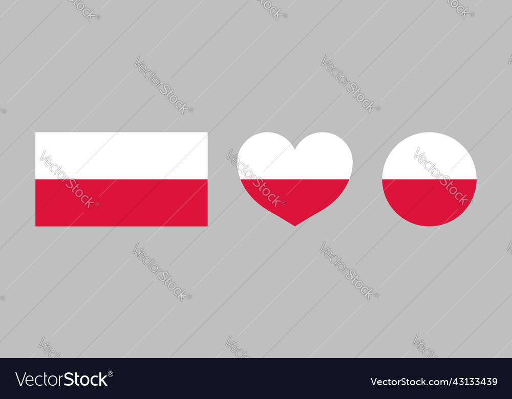 Poland flag polish icon official flag of Vector Image