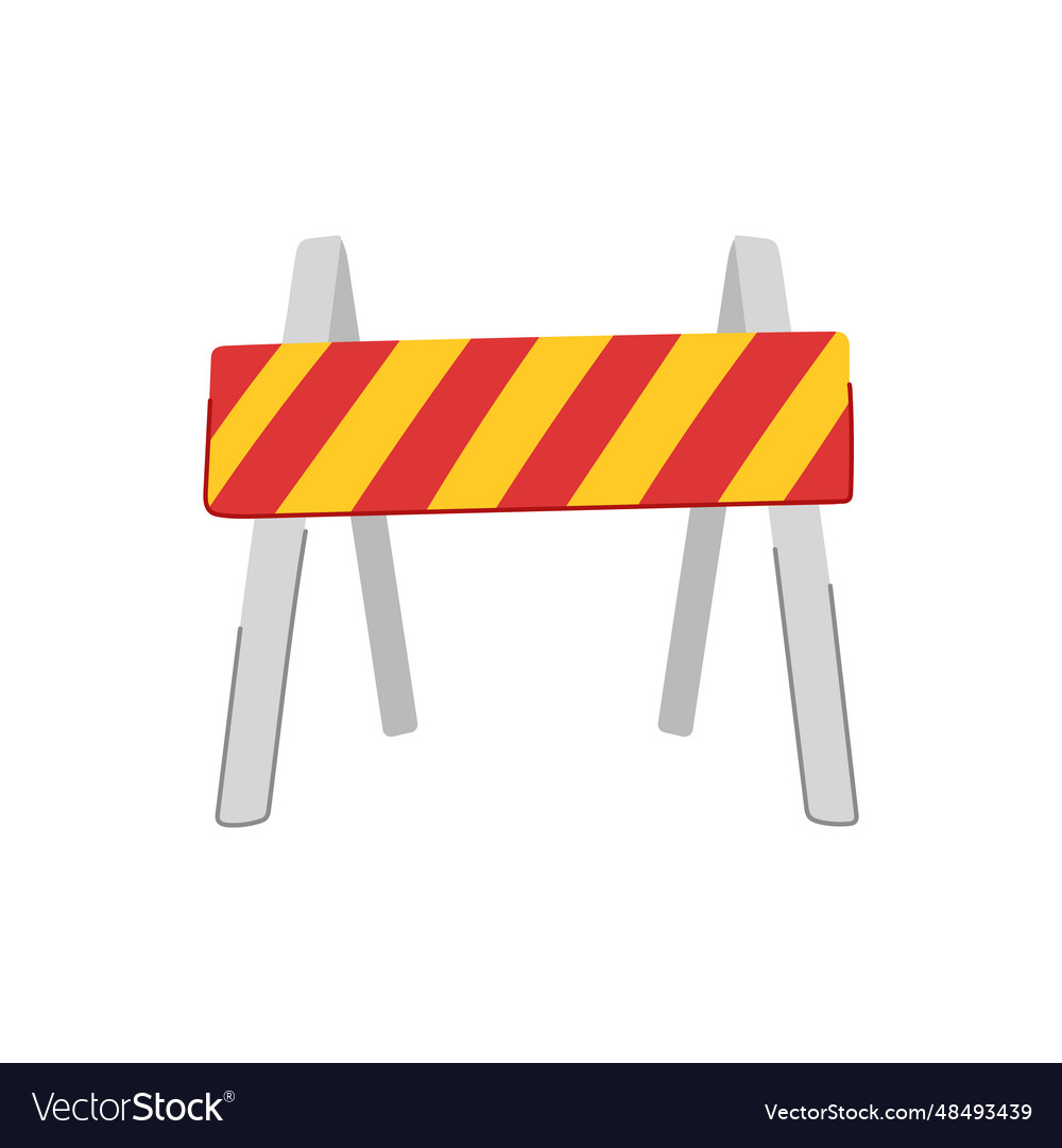 Safety road barrier cartoon Royalty Free Vector Image