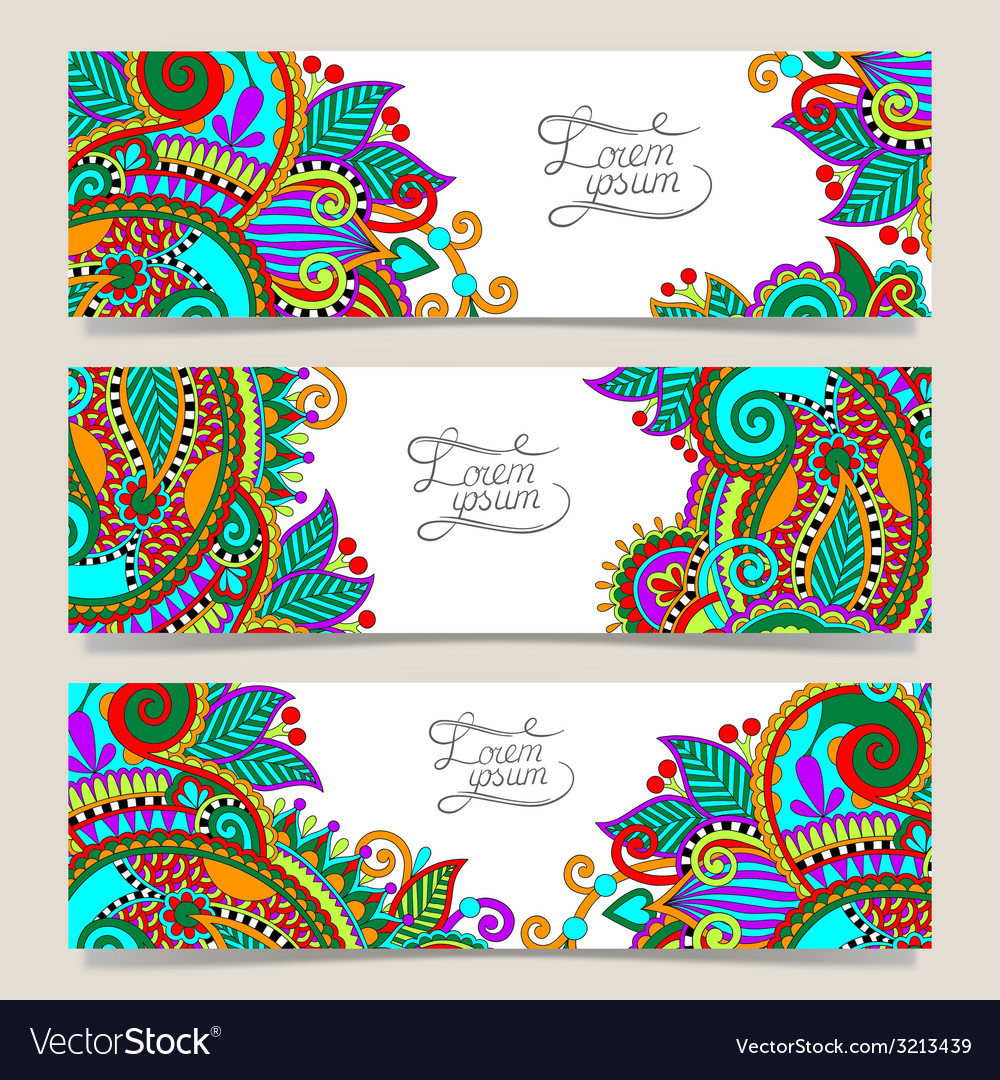 Set Of Three Horizontal Banners Royalty Free Vector Image