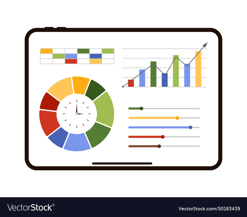 Statistic graphs and charts for data analysis Vector Image