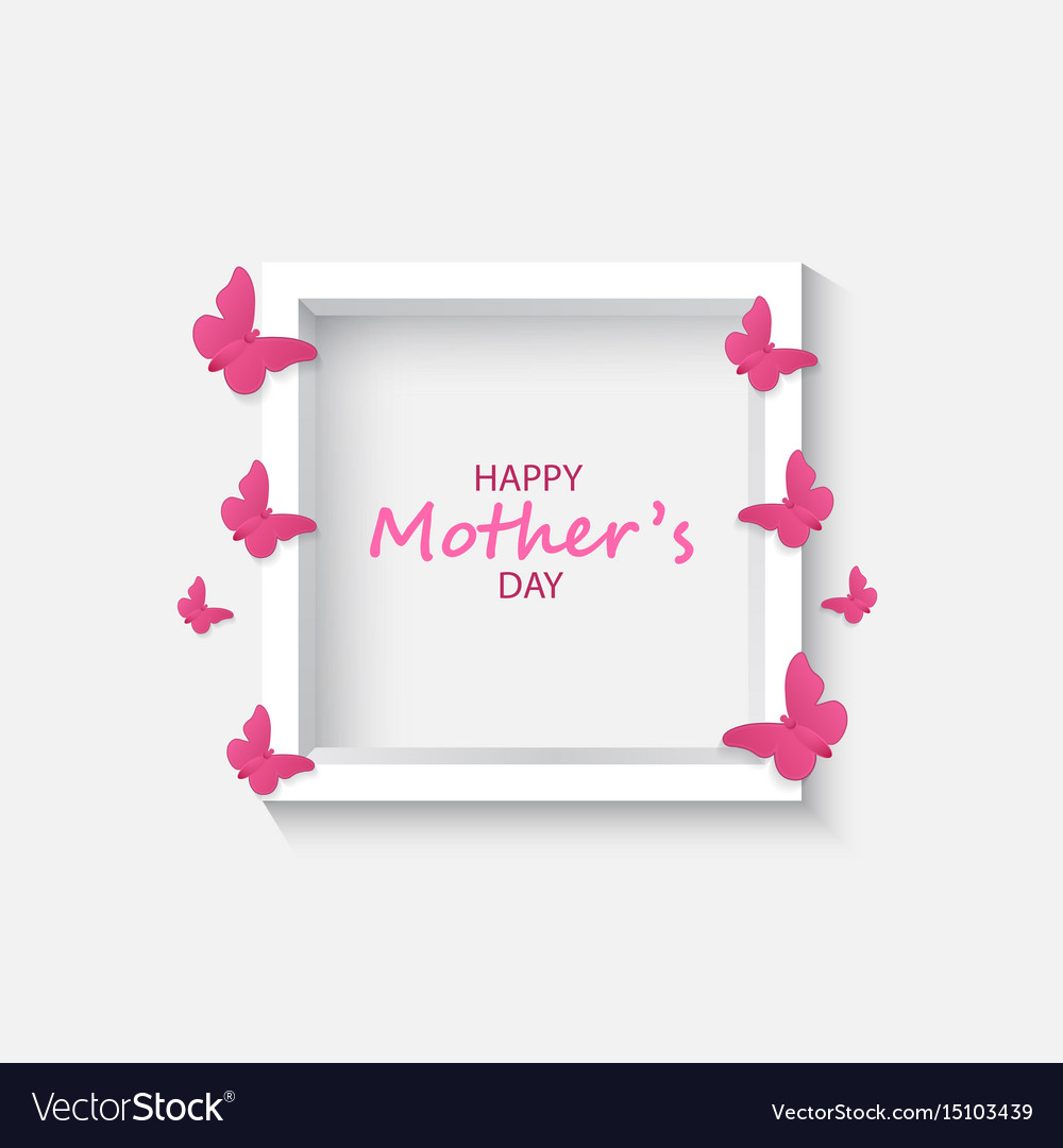 Text and butterflies mothers day card