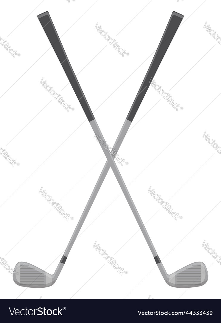 Two golf sticks on a white background