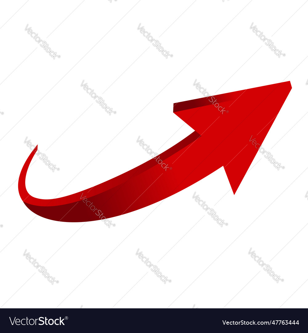 3d up arrow raise symbol design Royalty Free Vector Image