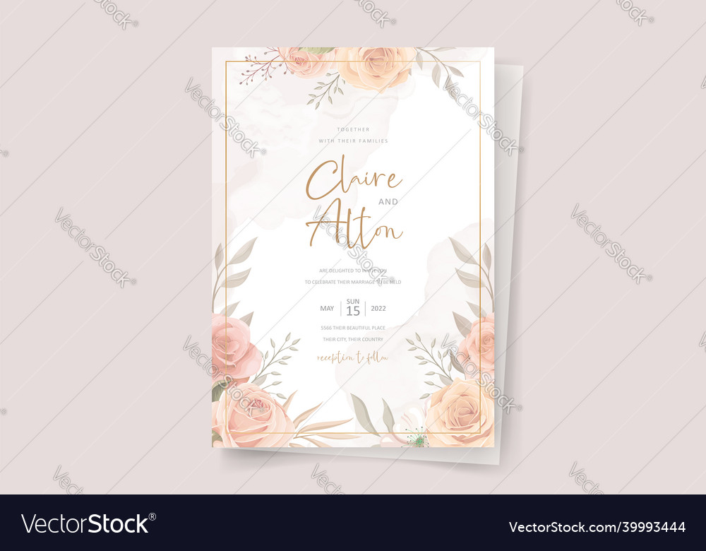 Beautiful roses invitation card template