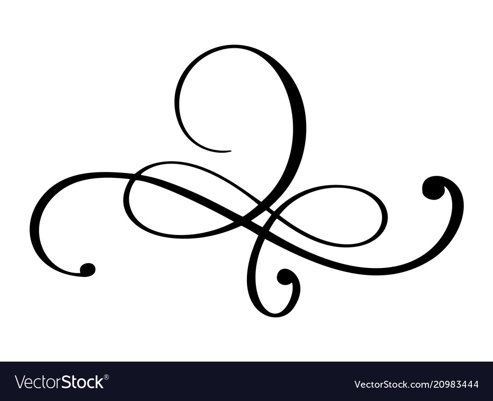 Hand drawn border flourish separator calligraphy