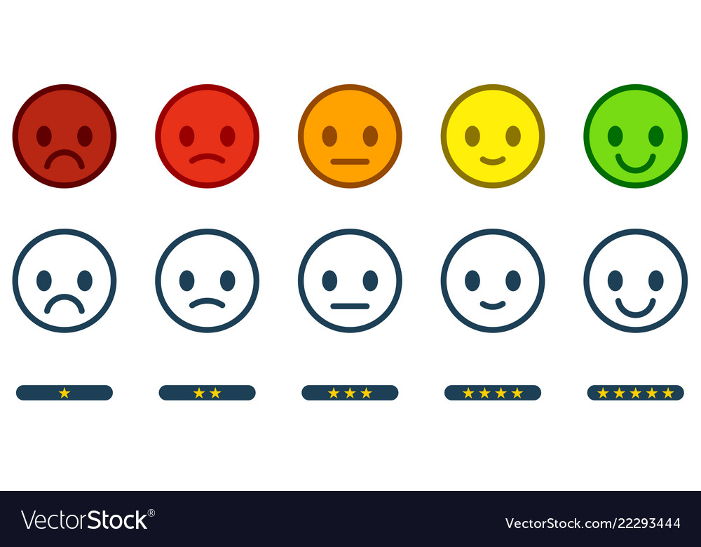 Leave feedback satisfaction scale with color Vector Image