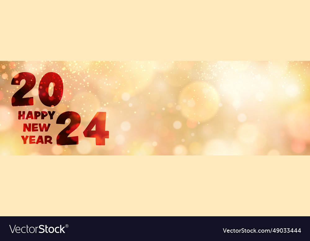 New year 2024 gold gradient horizontal banner