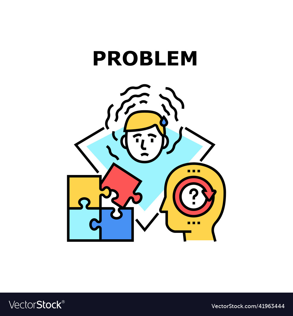 Problem solve concept color Royalty Free Vector Image