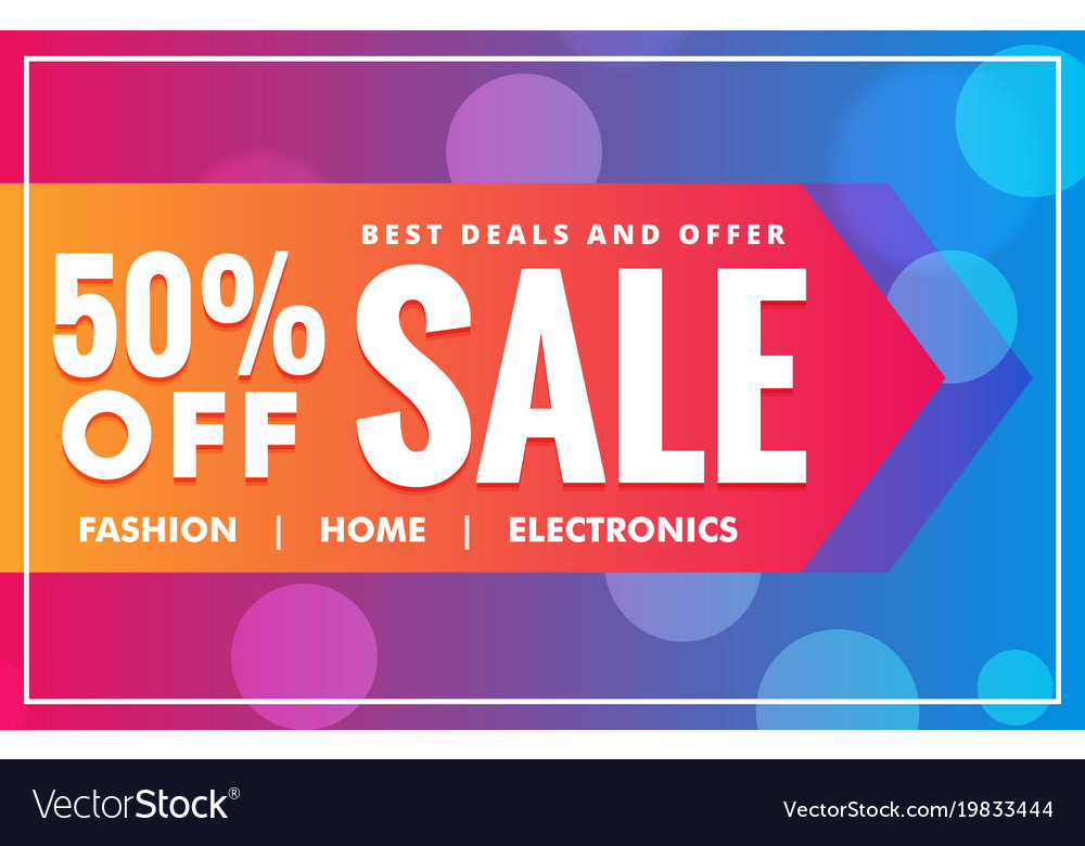 Sale Banner Background In Vibrant Color Style Vector Image