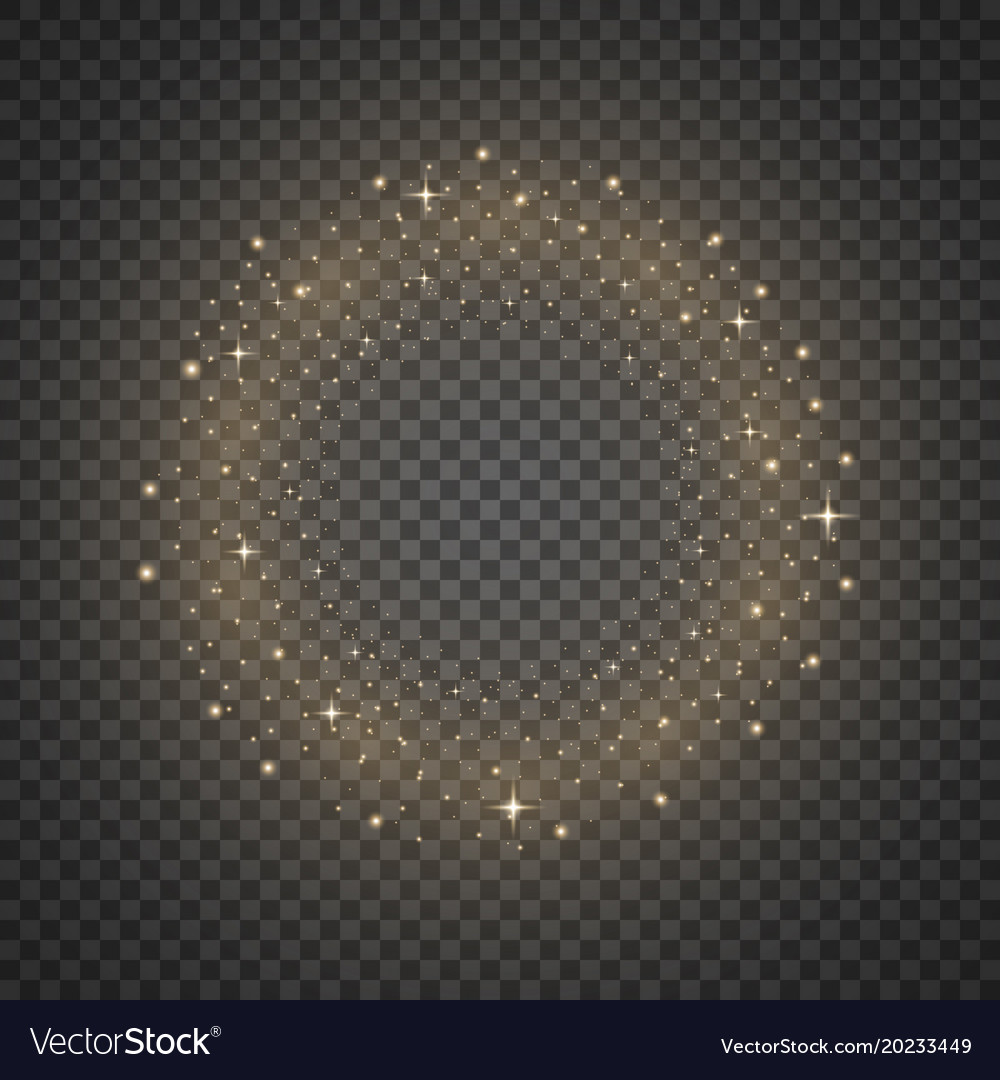 Circle glitter particles golden color Royalty Free Vector