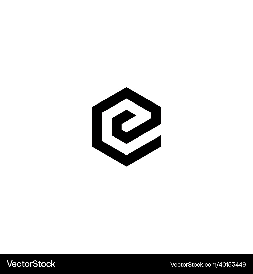 Graphic template of letter e polygon logo Vector Image
