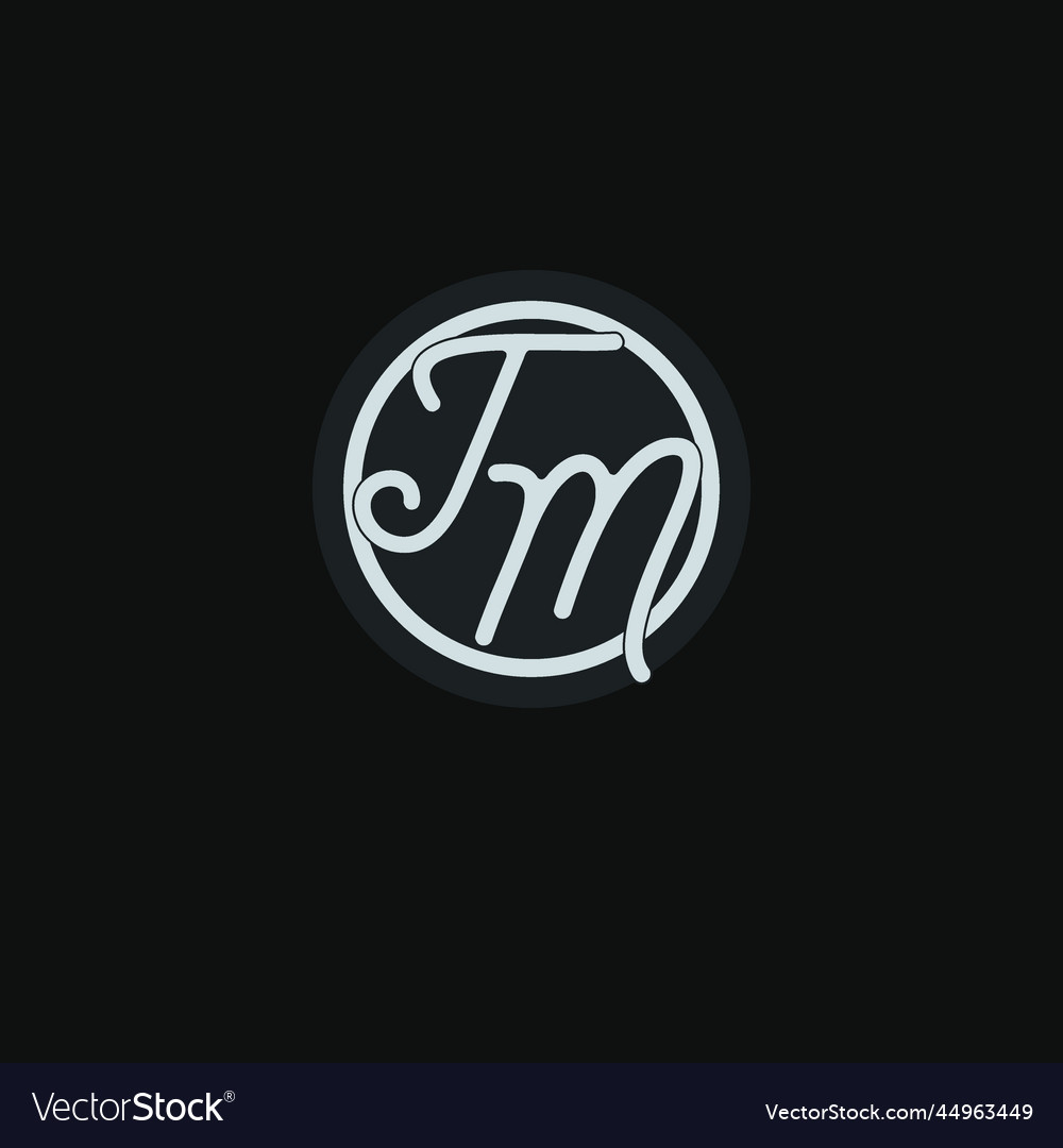 Initials tm logo monogram with simple circle line Vector Image