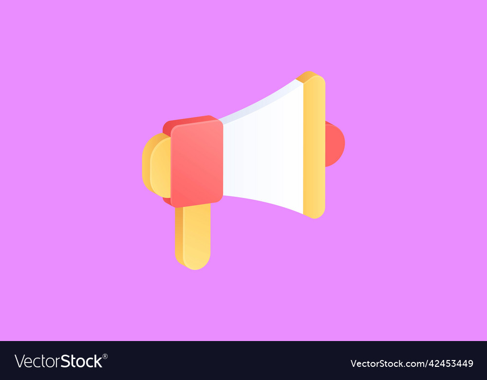 Realistic megaphone 3d icon design