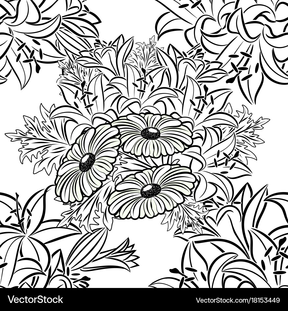 Seamless monochrome pattern Royalty Free Vector Image
