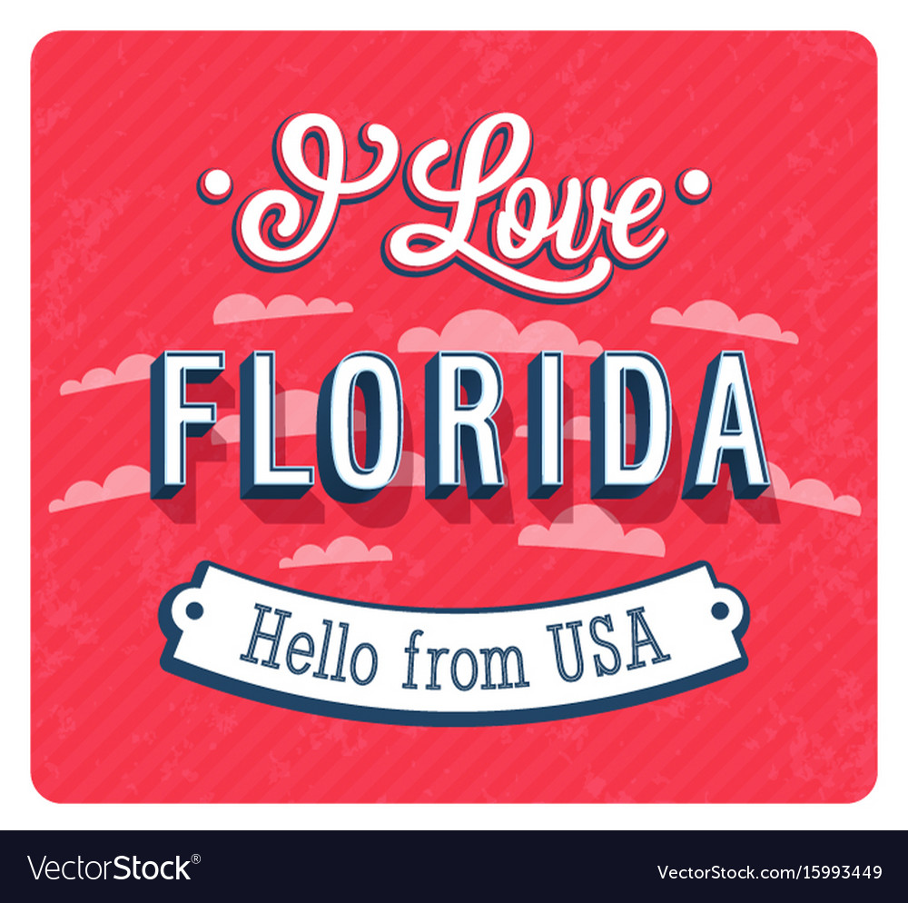 Vintage greeting card from florida Royalty Free Vector Image