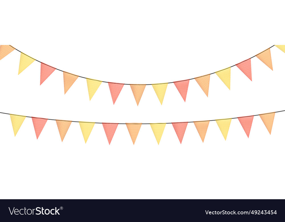 Colorful Bunting Garlands With Flags Made Vector Image