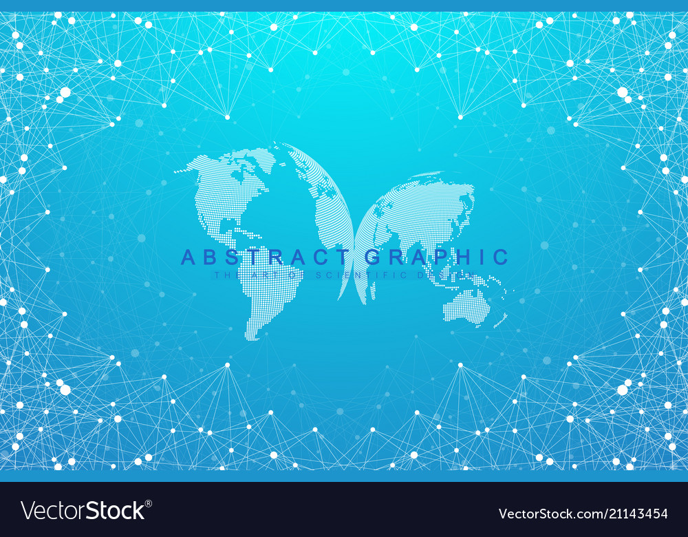 Global network connection and big data Royalty Free Vector