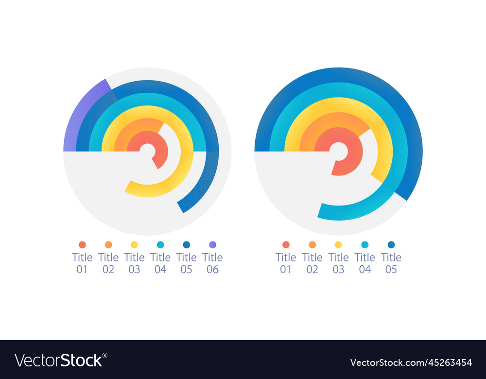 Radial bar infographic chart design template set