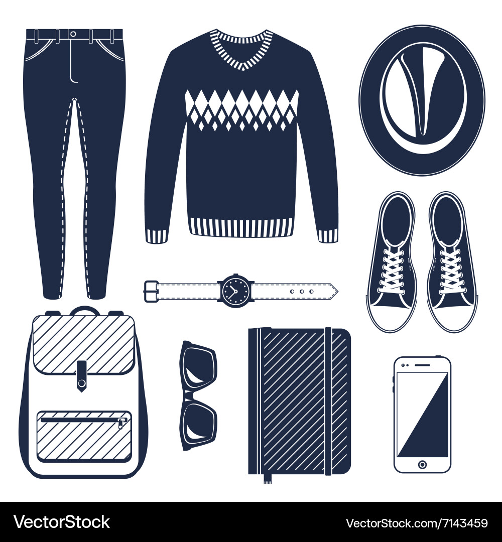 Hiking set Royalty Free Vector Image - VectorStock