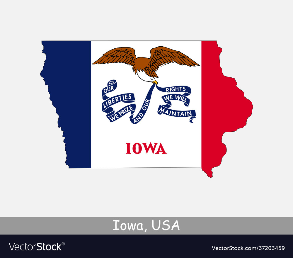 Iowa On The Map Of Usa Iowa Usa Map Flag Royalty Free Vector Image - Vectorstock