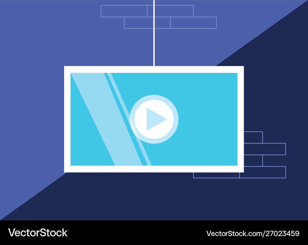Media player display technology icon Royalty Free Vector