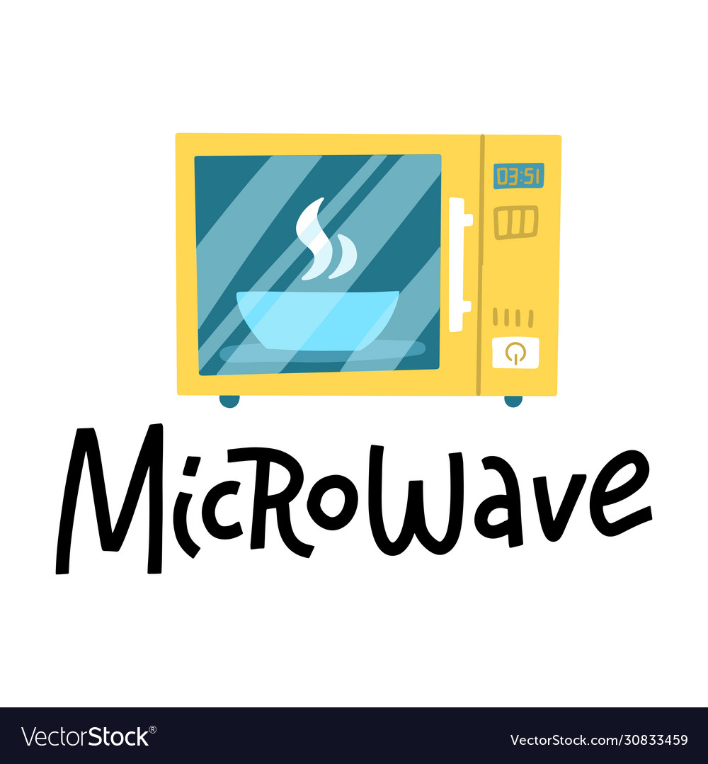 Microwave oven logo with hand drawn lettering