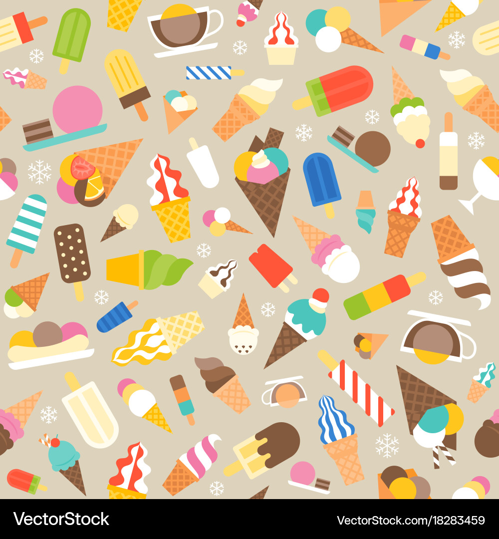 Seamless pattern ice cream Royalty Free Vector Image