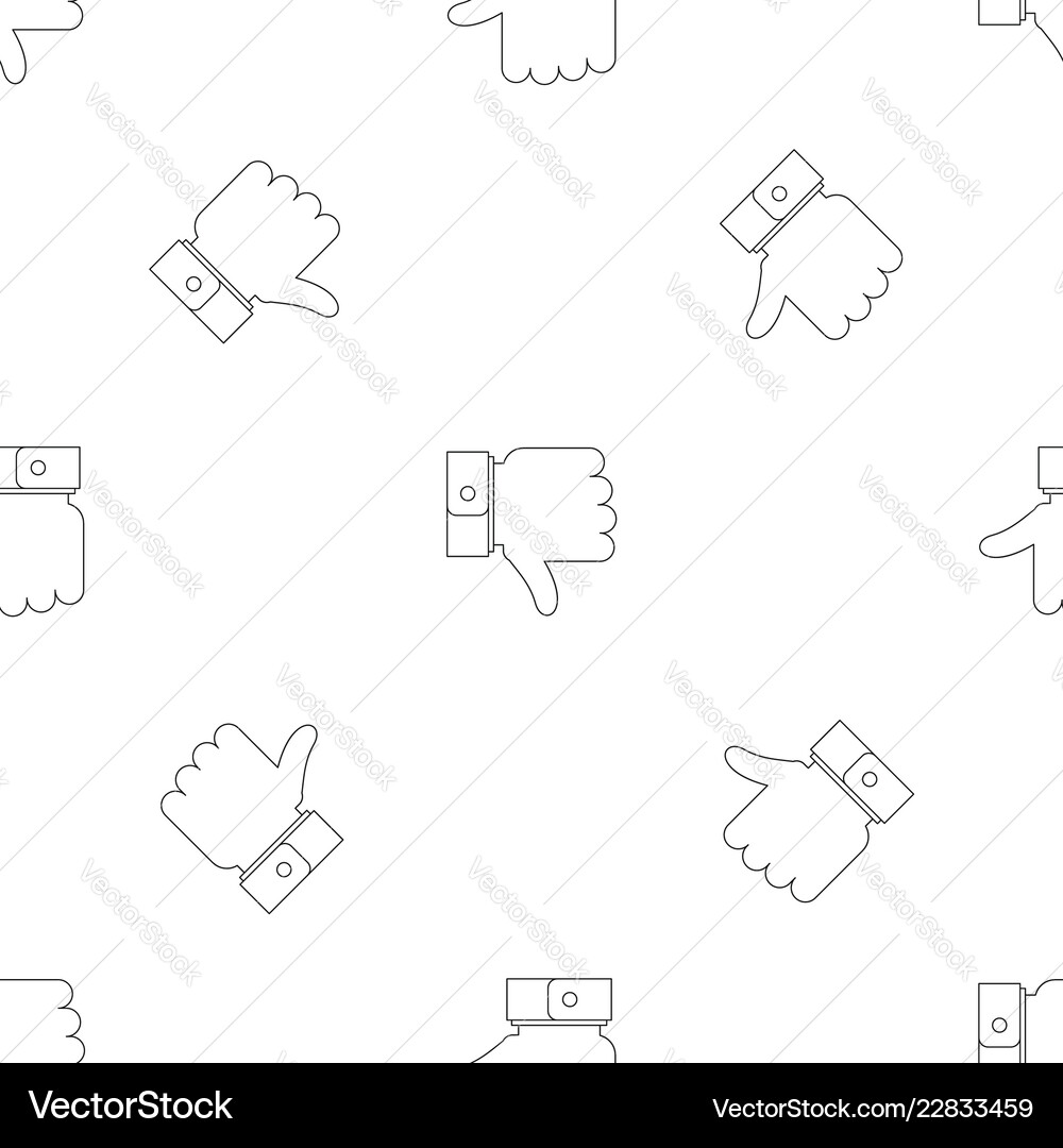 Thumb down pattern seamless Royalty Free Vector Image