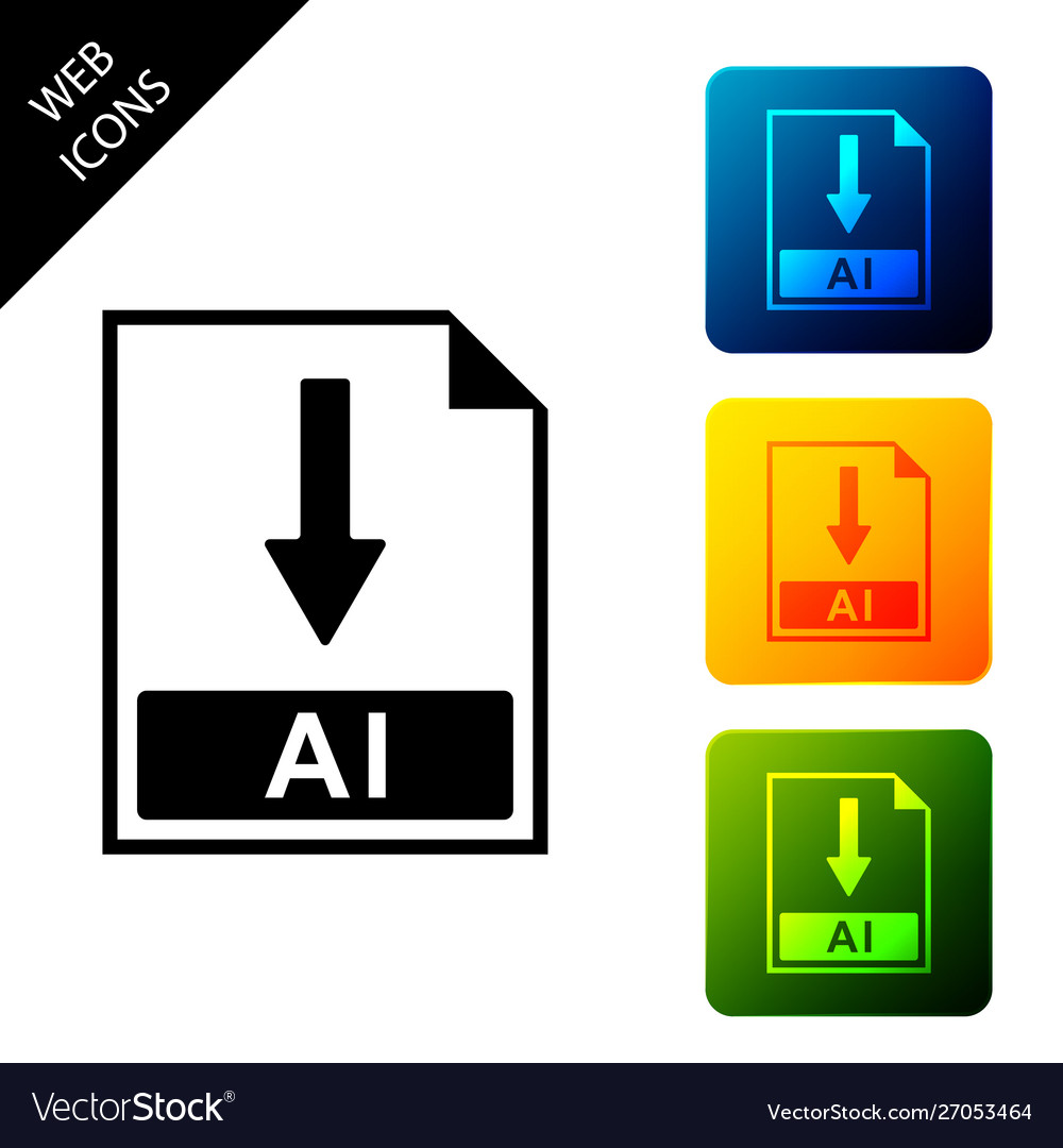 Ai File Document Icon Download Ai Button Icon Vector Image