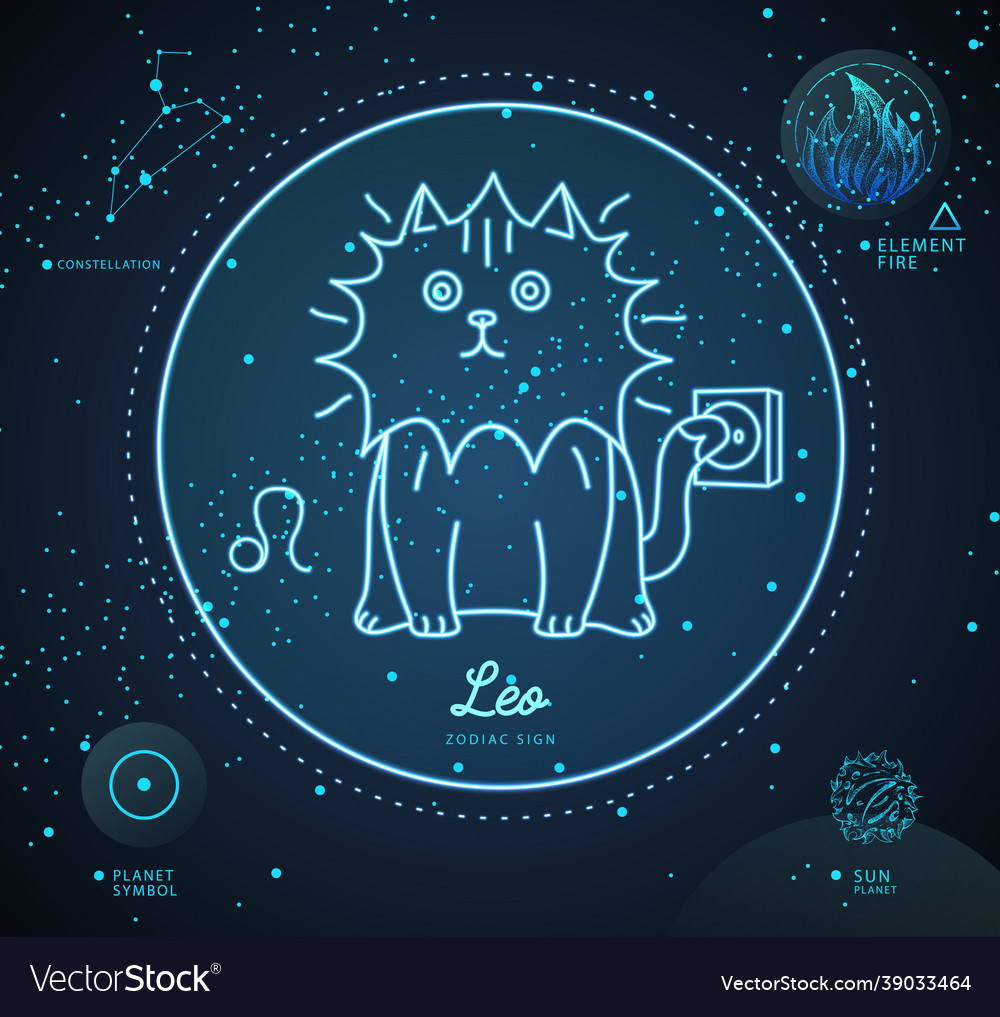 Astrology leo zodiac sign funny cat Royalty Free Vector Astrology leo zodiac sign funny cat Royalty Free Vector